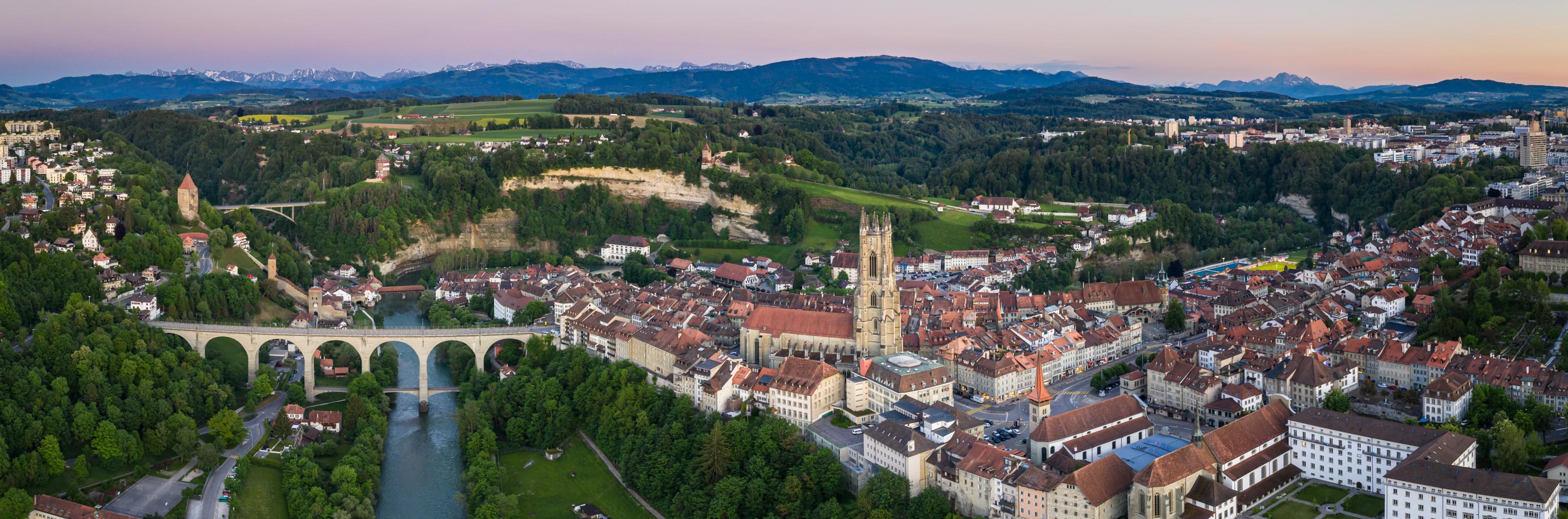 Fribourg vu depuis le ciel